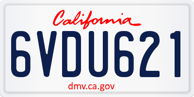 CA license plate 6VDU621