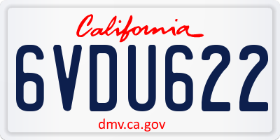CA license plate 6VDU622