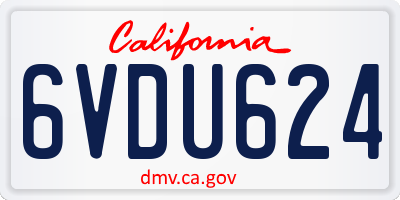 CA license plate 6VDU624