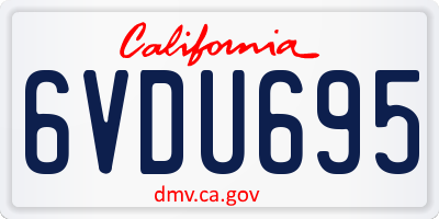 CA license plate 6VDU695