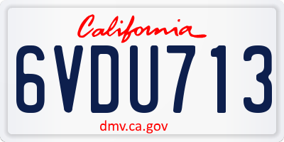 CA license plate 6VDU713
