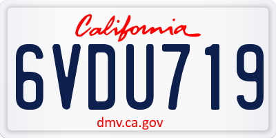 CA license plate 6VDU719