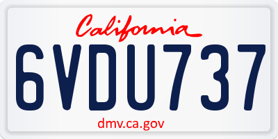 CA license plate 6VDU737