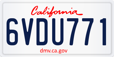 CA license plate 6VDU771