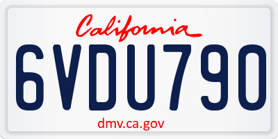 CA license plate 6VDU790