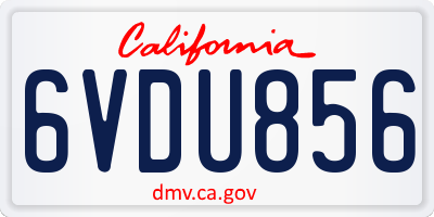 CA license plate 6VDU856