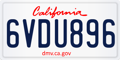 CA license plate 6VDU896
