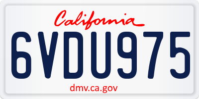 CA license plate 6VDU975