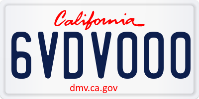 CA license plate 6VDV000