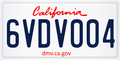 CA license plate 6VDV004