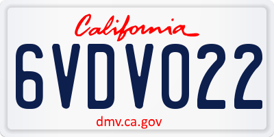 CA license plate 6VDV022