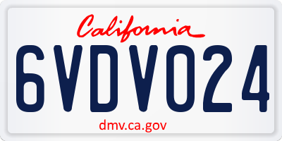 CA license plate 6VDV024