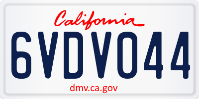 CA license plate 6VDV044