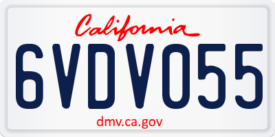 CA license plate 6VDV055