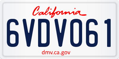 CA license plate 6VDV061