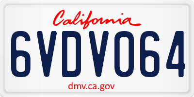 CA license plate 6VDV064