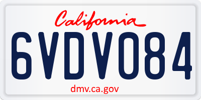 CA license plate 6VDV084