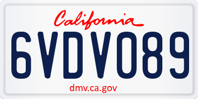 CA license plate 6VDV089