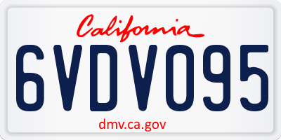 CA license plate 6VDV095