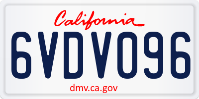 CA license plate 6VDV096