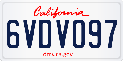 CA license plate 6VDV097