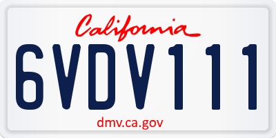 CA license plate 6VDV111