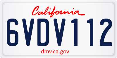CA license plate 6VDV112