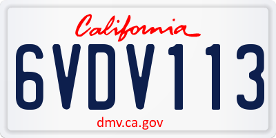 CA license plate 6VDV113