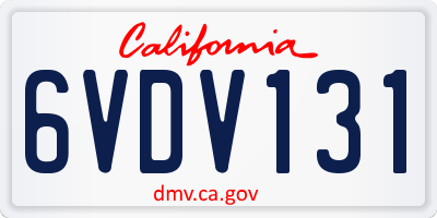 CA license plate 6VDV131