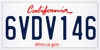 CA license plate 6VDV146