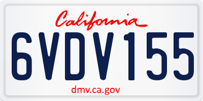 CA license plate 6VDV155