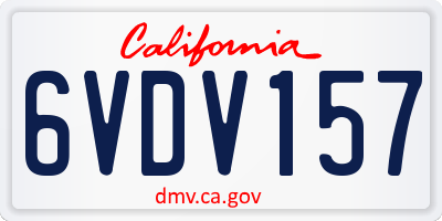 CA license plate 6VDV157