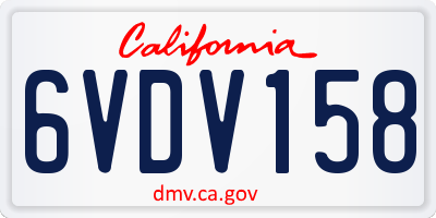 CA license plate 6VDV158