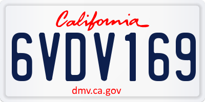 CA license plate 6VDV169