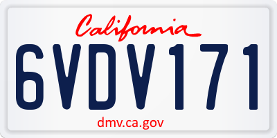 CA license plate 6VDV171
