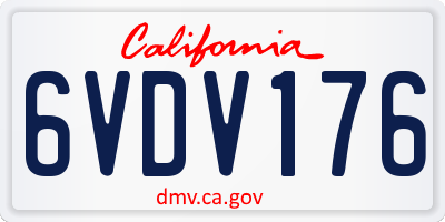 CA license plate 6VDV176