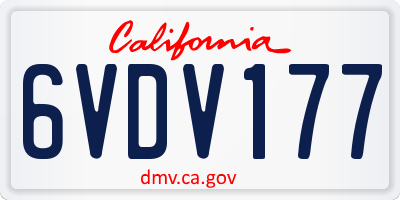 CA license plate 6VDV177