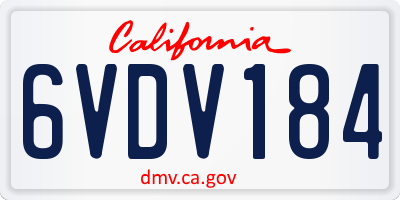 CA license plate 6VDV184