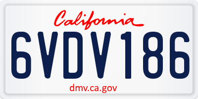 CA license plate 6VDV186
