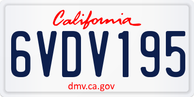 CA license plate 6VDV195
