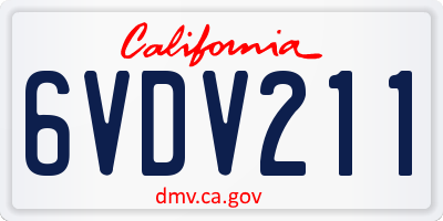 CA license plate 6VDV211