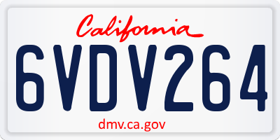 CA license plate 6VDV264