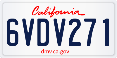 CA license plate 6VDV271
