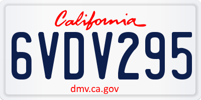 CA license plate 6VDV295