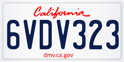 CA license plate 6VDV323
