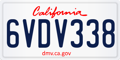 CA license plate 6VDV338