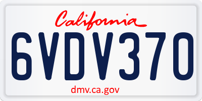 CA license plate 6VDV370