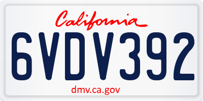 CA license plate 6VDV392
