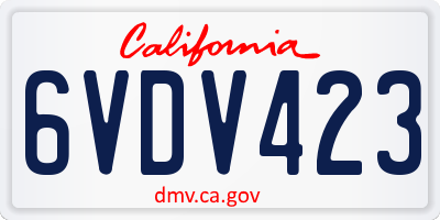 CA license plate 6VDV423