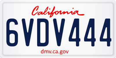 CA license plate 6VDV444